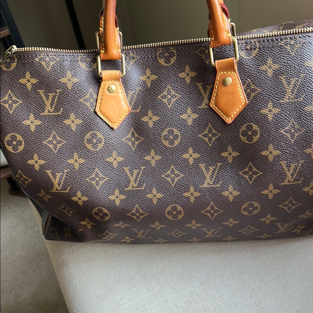 Louis Vuitton Brown and Tan Monogram Bag
